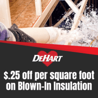 $.25 Off Per Square Foot On Blown-In Insulation